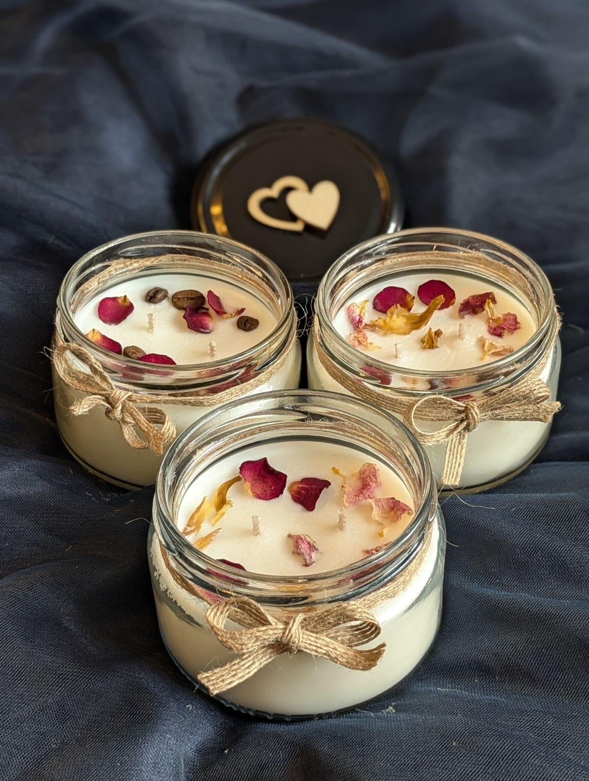 Cute mini rose jar candle - Image 1